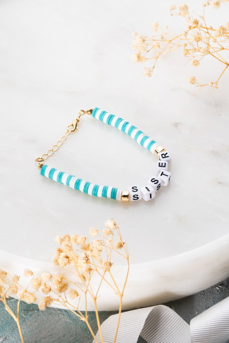 Heliophilia Silver Pulsera Verde y Blanco con Colgante de Aleación